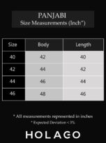 Panjabi Size Measurements (inch)